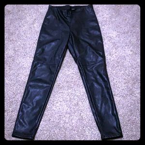 Black leather leggings